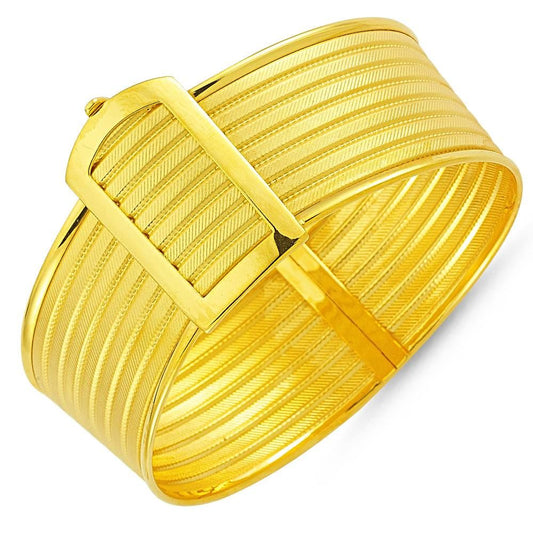 Solid Gold Wicker Bracelet Six Rows