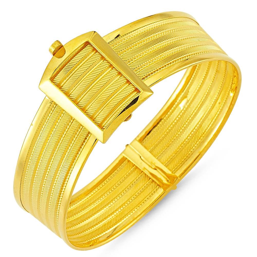 Solid Gold Wicker Bracelet Five Rows