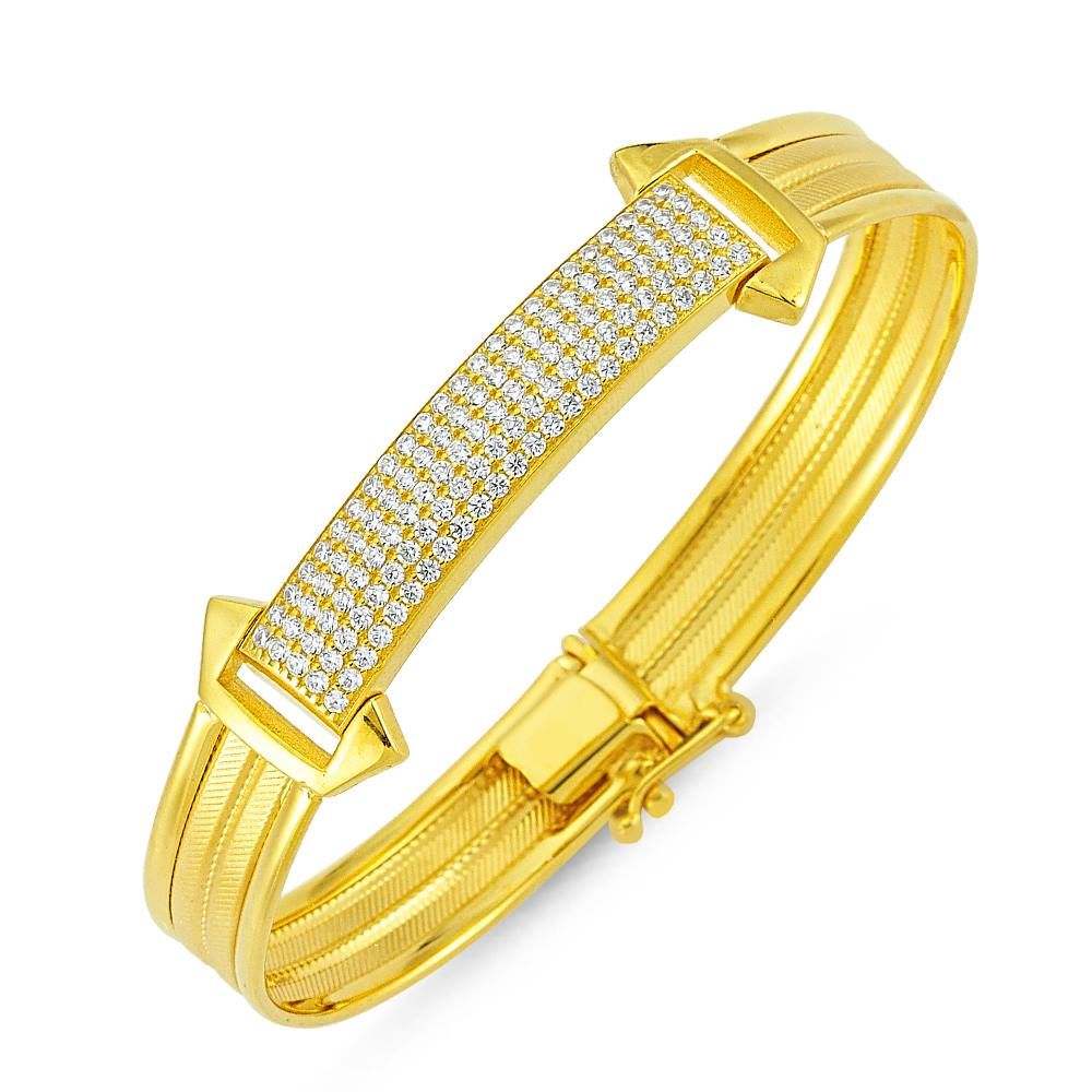 Solid Gold Wicker Bracelet Double Row Waterway