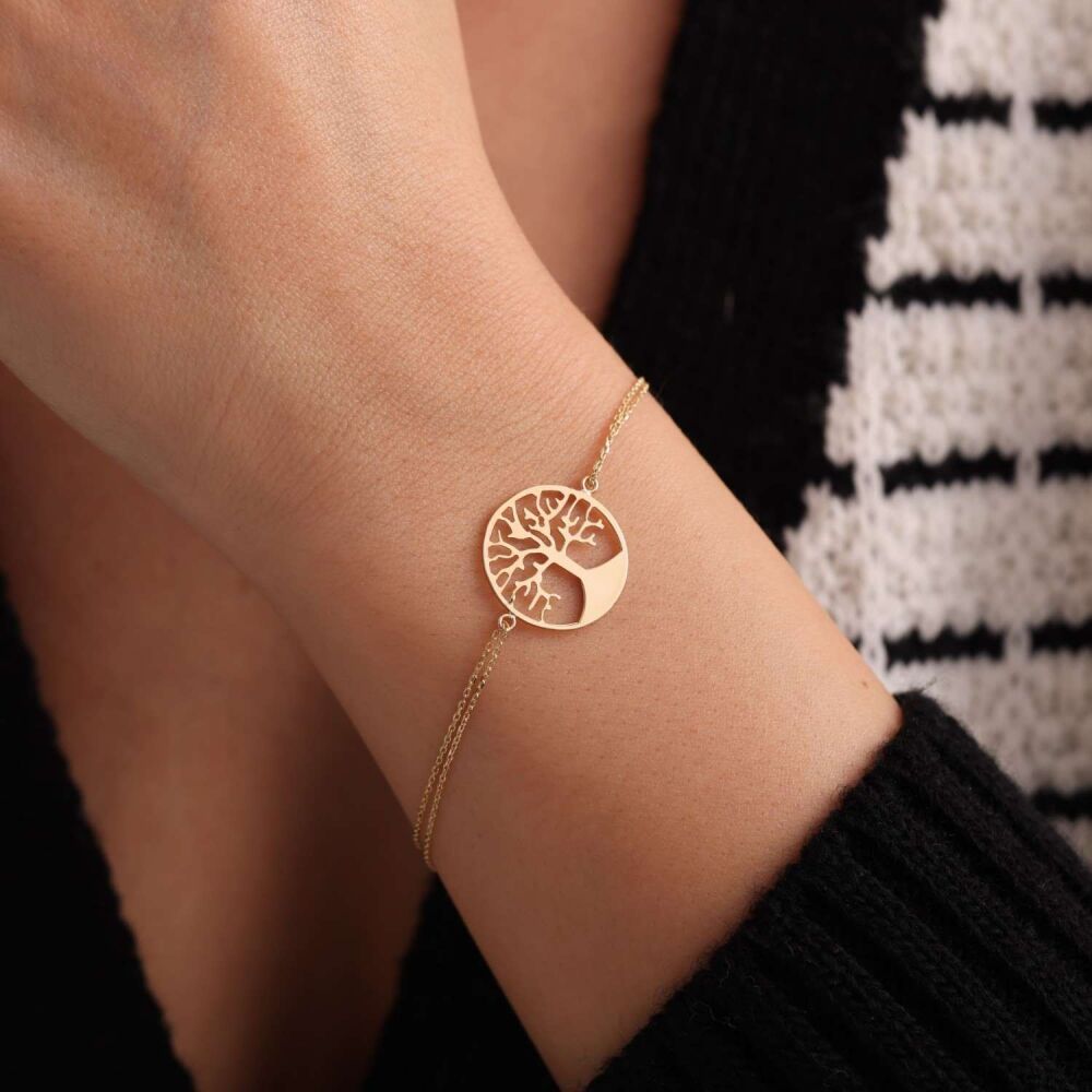 Solid Gold Tree of Life Bracelet