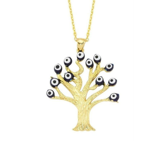 Solid Gold Tree of Life Necklace