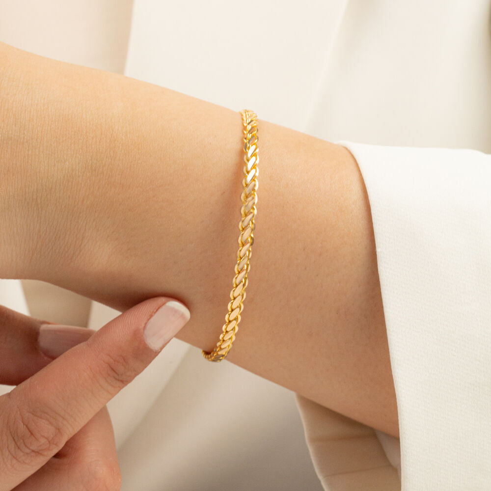 Solid Gold Triple Twisted Bracelet