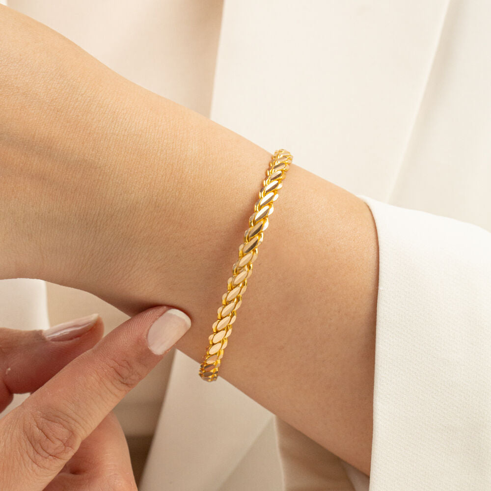 Solid Gold Triple Twisted Bracelet