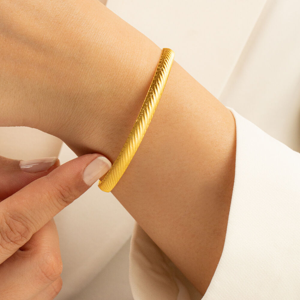 Solid Gold Bracelet Water Wave