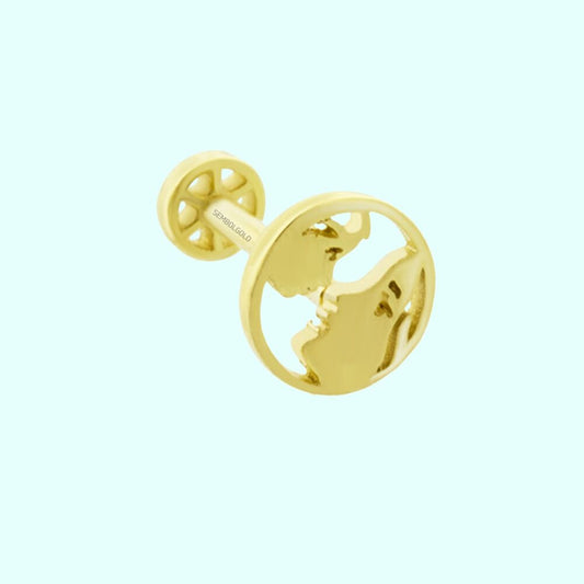 Solid Gold Human Tragus Piercing 14K