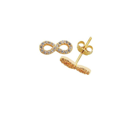 14K Solid Gold Infinity Earrings