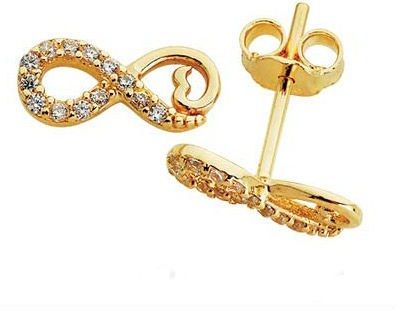 14K Solid Gold Infinity Earrings