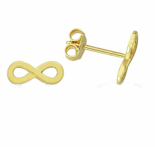 14K Solid Gold Infinity Earrings