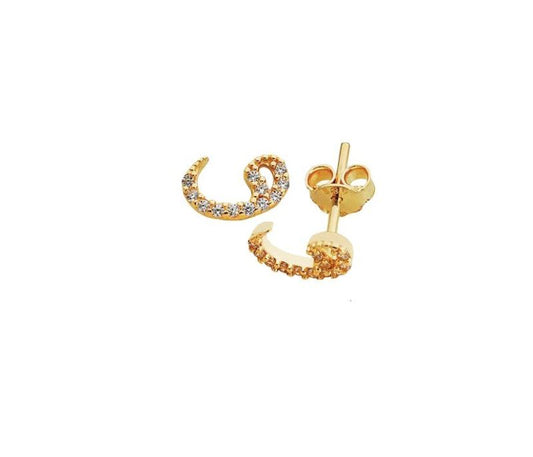 14K Solid Gold Vav Earrings