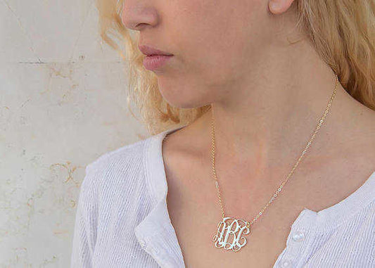 Solid Gold Personalized Name Initial Necklace