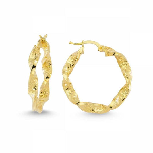 Solid Gold Italy Hoop Earrings