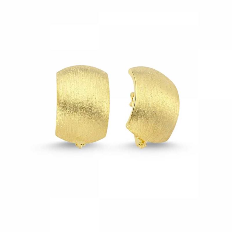 Solid Gold J Earrings Matte Silvery Model