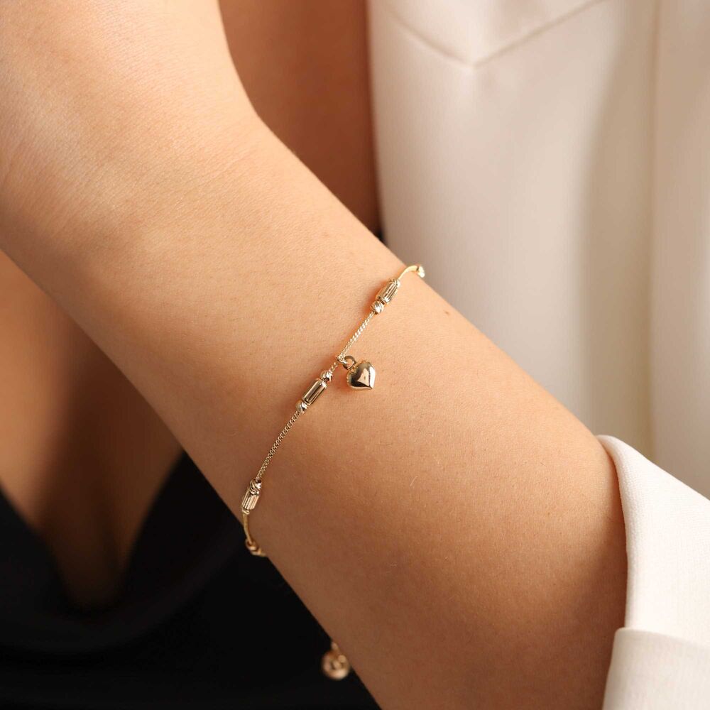 Solid Gold Heart Bracelet Dorica Almond