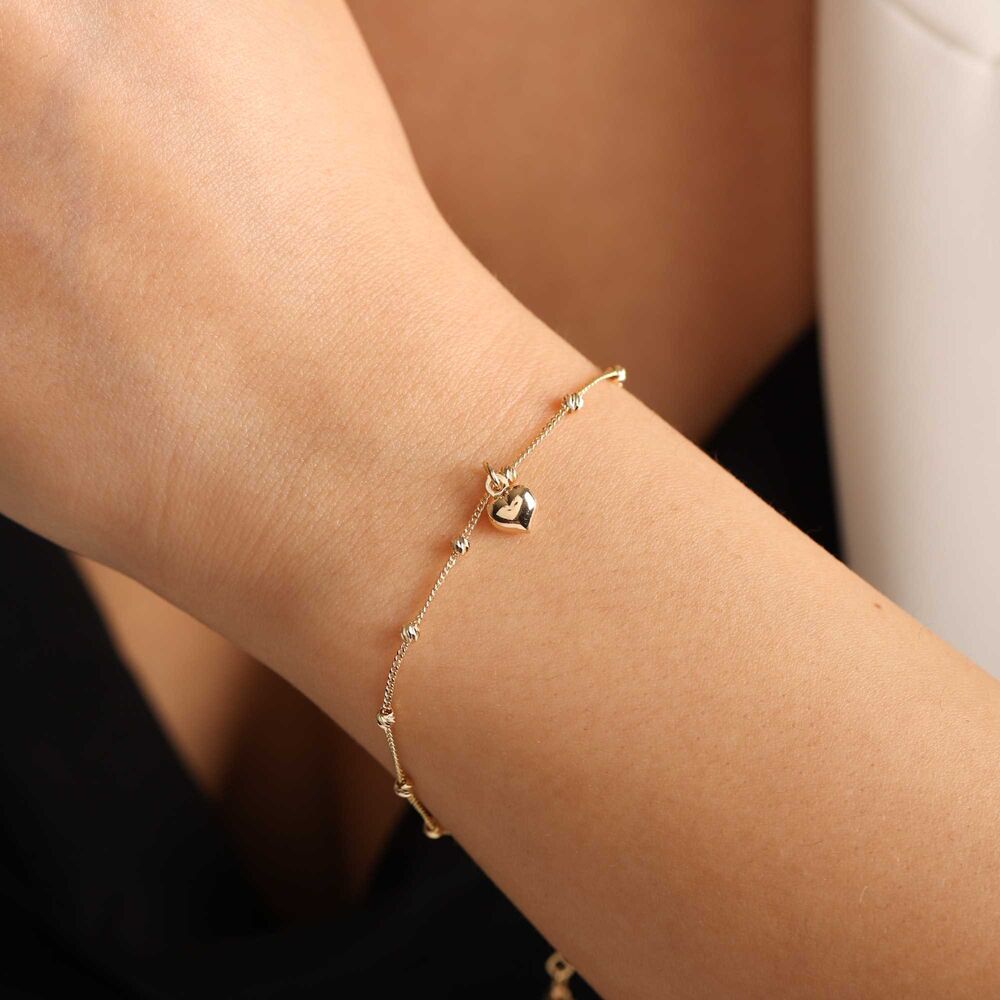 Solid Gold Heart Bracelet Dorica