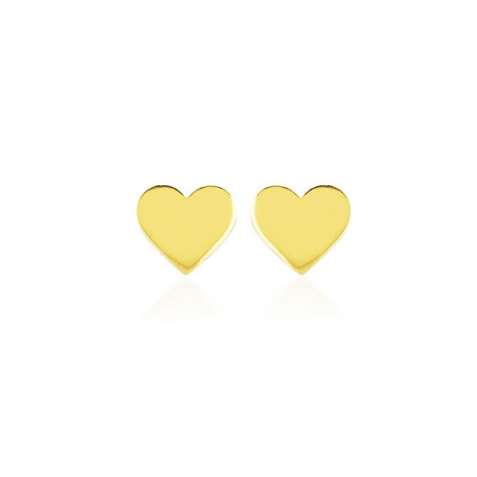 14K Solid Gold Heart Earrings Nail