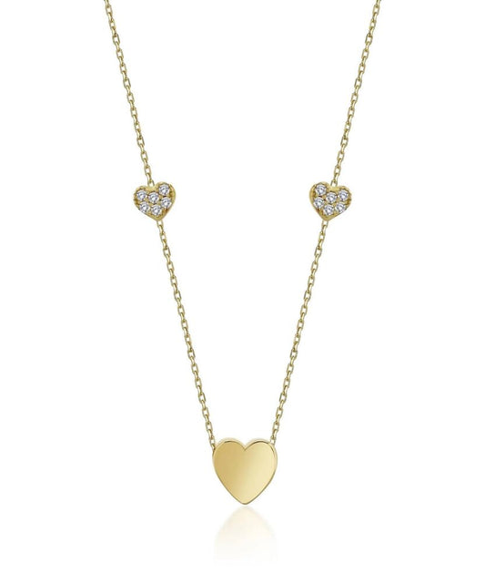 Solid Gold Heart Necklace Family