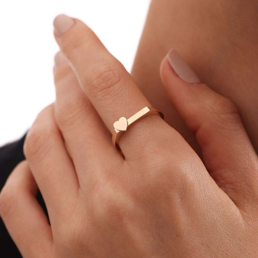 Solid Gold Heart Ring