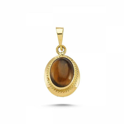 Solid Gold Tiger Eye Stone Set