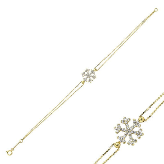 Solid Gold Snowflake Bracelet