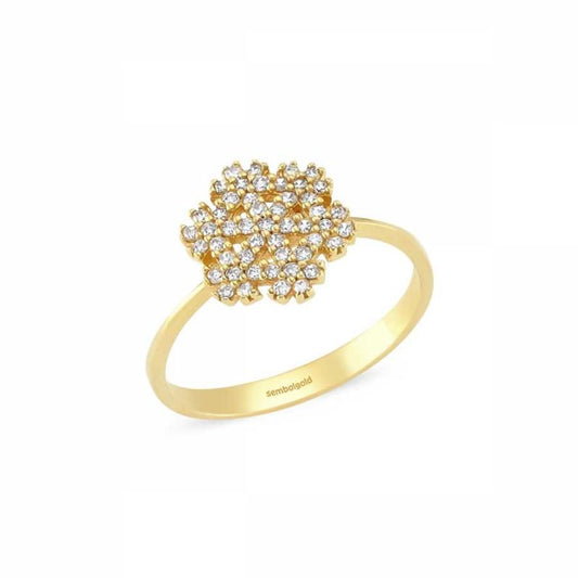 Solid Gold Snowflake Ring 1.80 Gr.