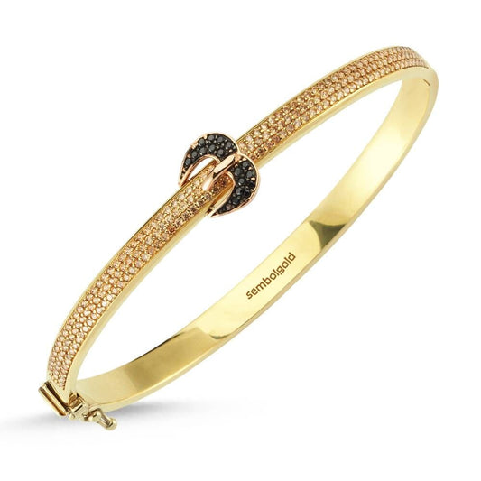 Solid Gold Bracelet Belt Design 14K Onyx Gemstone