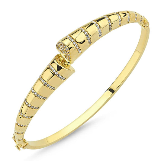 14K Solid Gold Special Design Bracelet With Gemstone