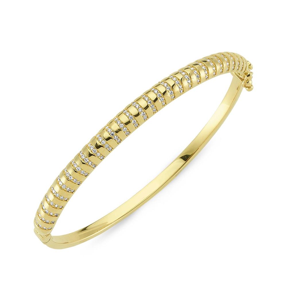 14K Solid Gold Bracelet Row With Gemstone