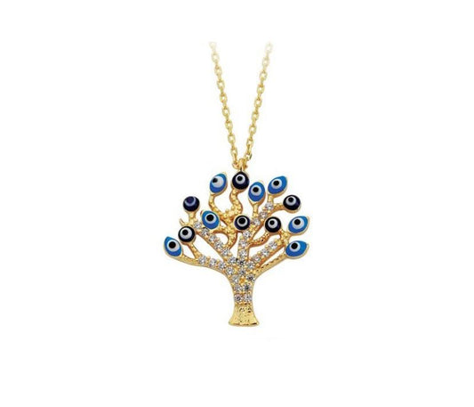 Solid Gold Necklace Tree of Life