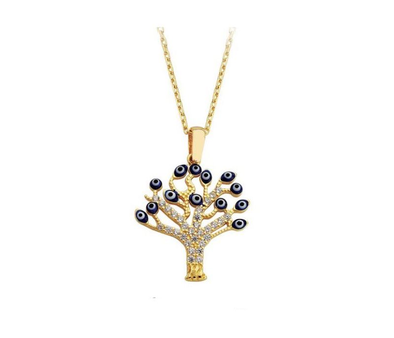 Solid Gold Necklace Tree of Life