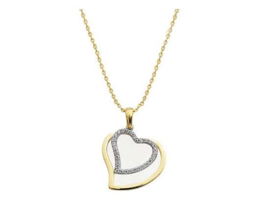 Solid Gold Necklace Heart You & Me