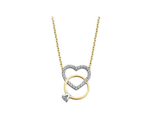Solid Gold Necklace Heart Solitaire