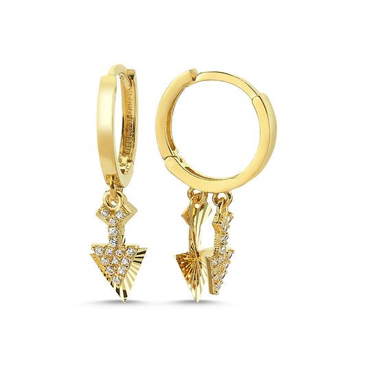 Solid Gold Earrings Triangle