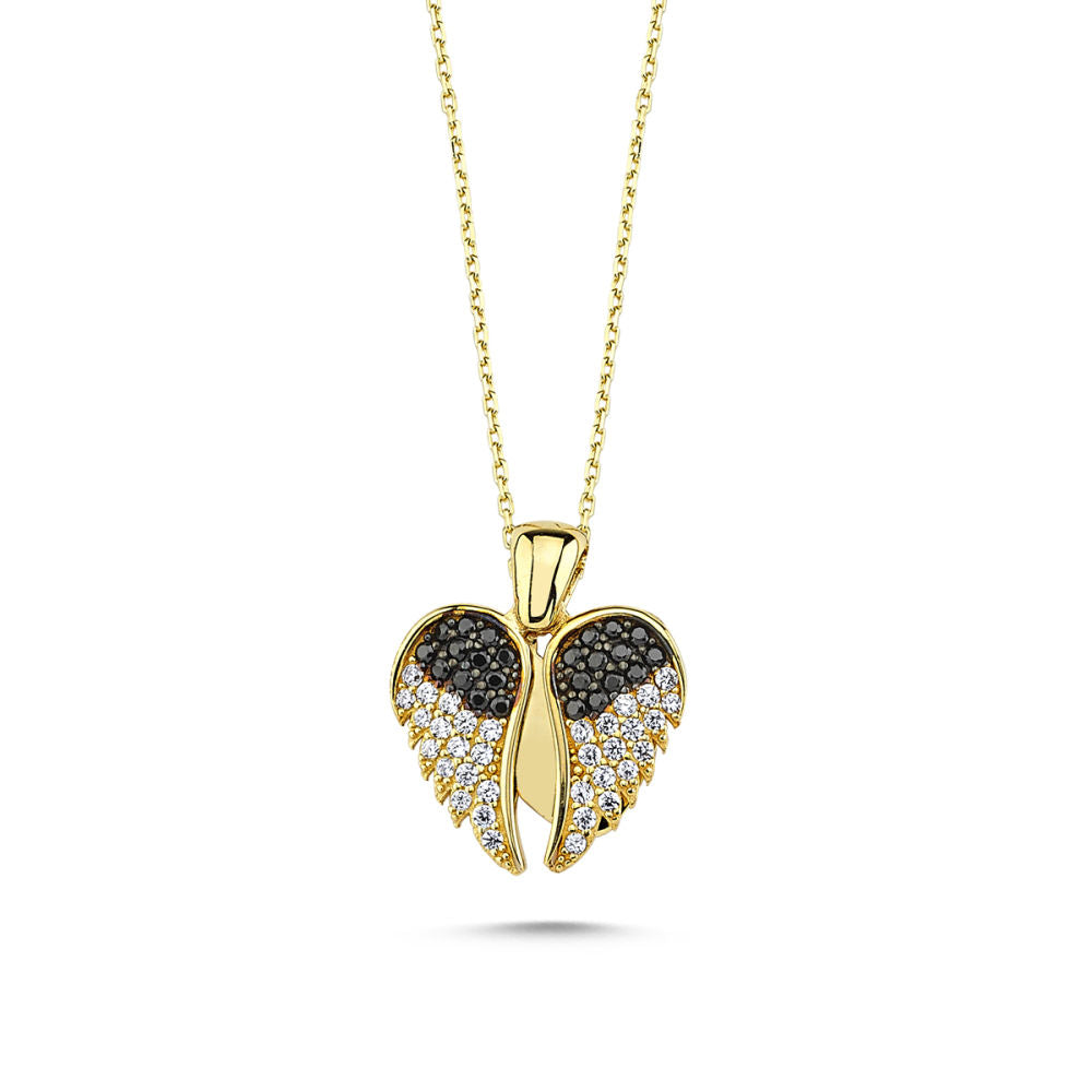 Solid Gold Angel Wing Necklace