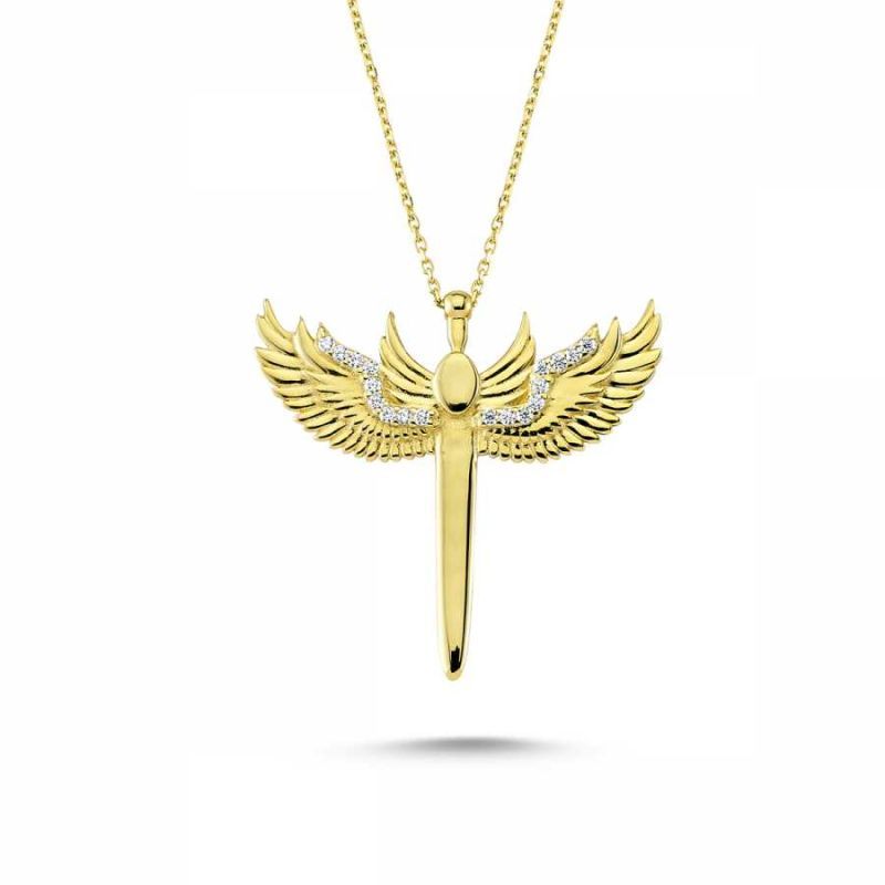 Solid Gold Angel Necklace