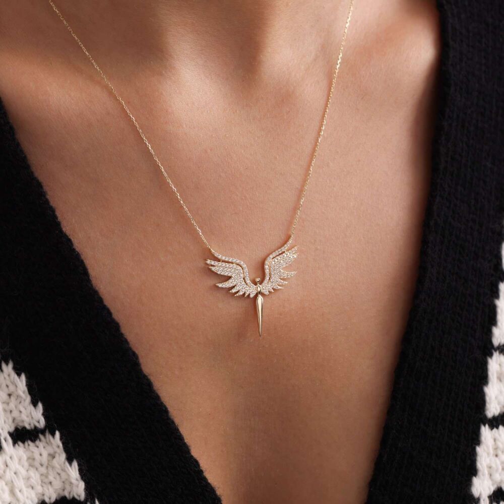 Solid Gold Mikail Angle Necklace