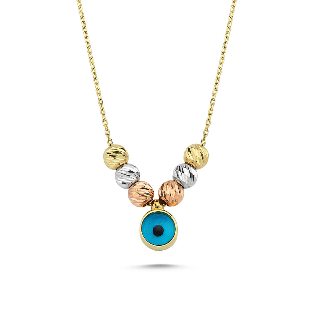 Solid Gold Evil Eye Necklace Dorica