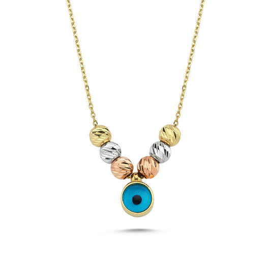 Solid Gold Evil Eye Necklace Dorica