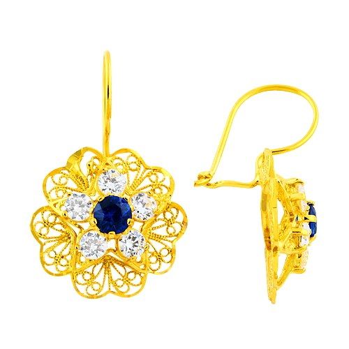 Solid Gold Daisy Earrings