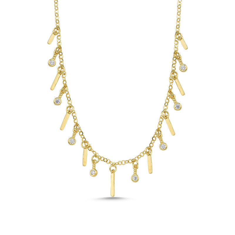 Solid Gold Plate Necklace 60 Cm