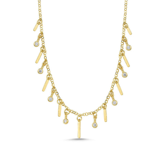 Solid Gold Plate Necklace 60 Cm