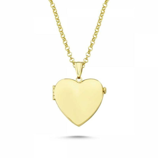 Solid Gold With Picture Necklace Heart Doc Chain