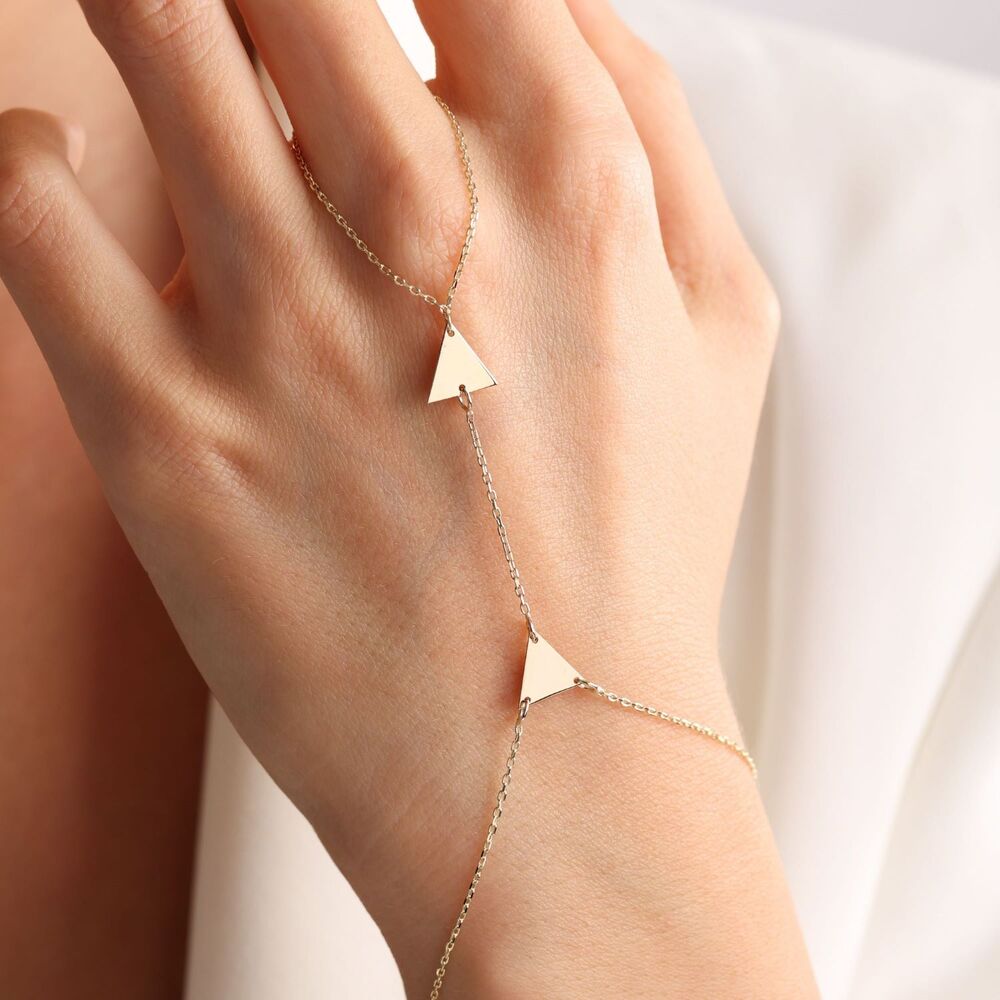 Solid Gold Shahmaran Pyramid Bracelet