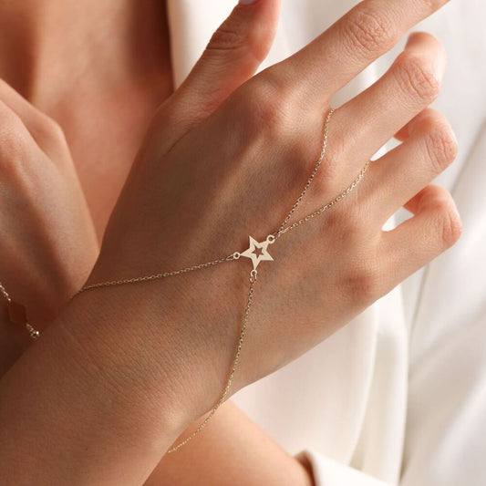Solid Gold Shahmaran Star Bracelet