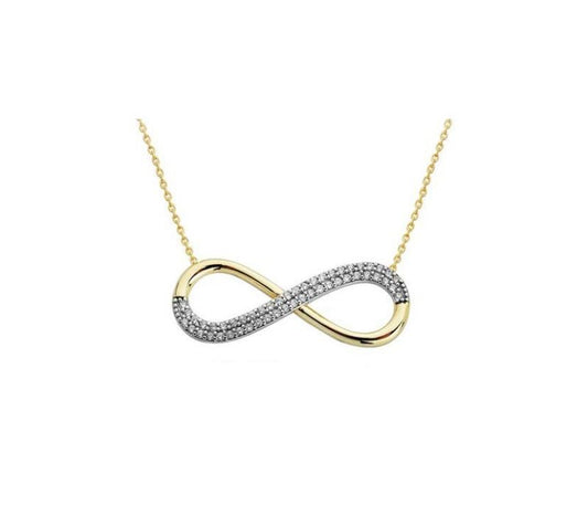 Solid Gold Infinity Necklace Model