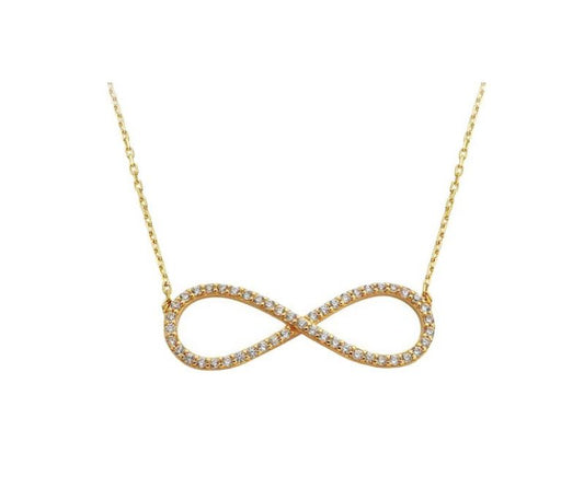 Solid Gold Infinity Necklace With Gemstone Yellow Solid Gold