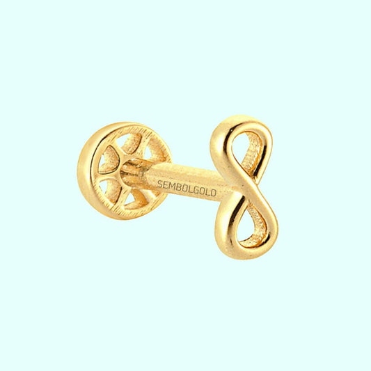 Solid Gold Infinity Tragus Piercing 14K