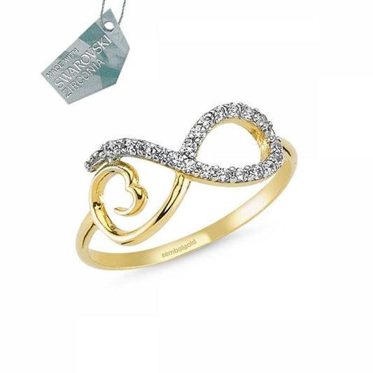 Solid Gold Infinity Ring With Gemstone