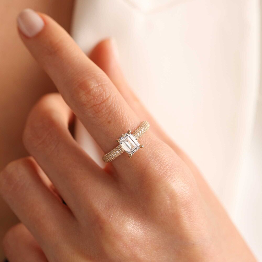 Solid Gold Solitaire Baguette Ring