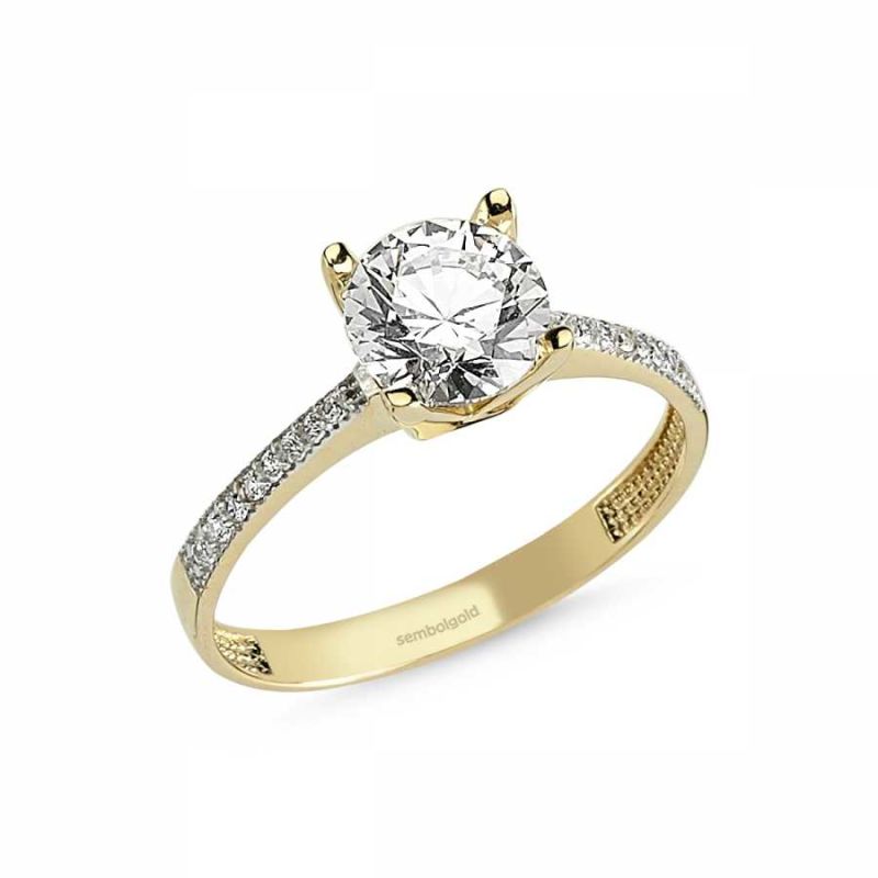 Solid Gold Solitaire Ring Special Design