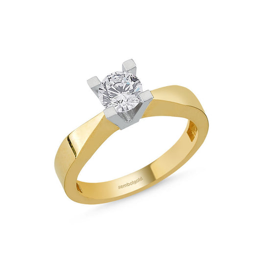 Solid Gold Solitaire Ring Diamond Mounting